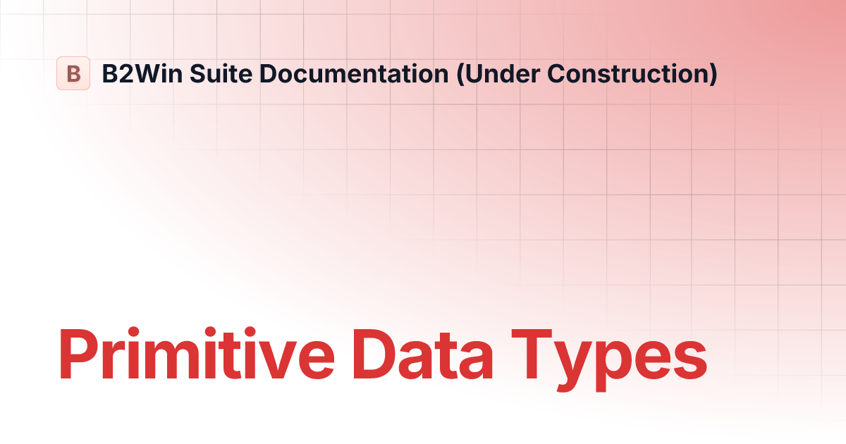 Primitive Data Types | B2Win Suite Documentation (Under Construction)